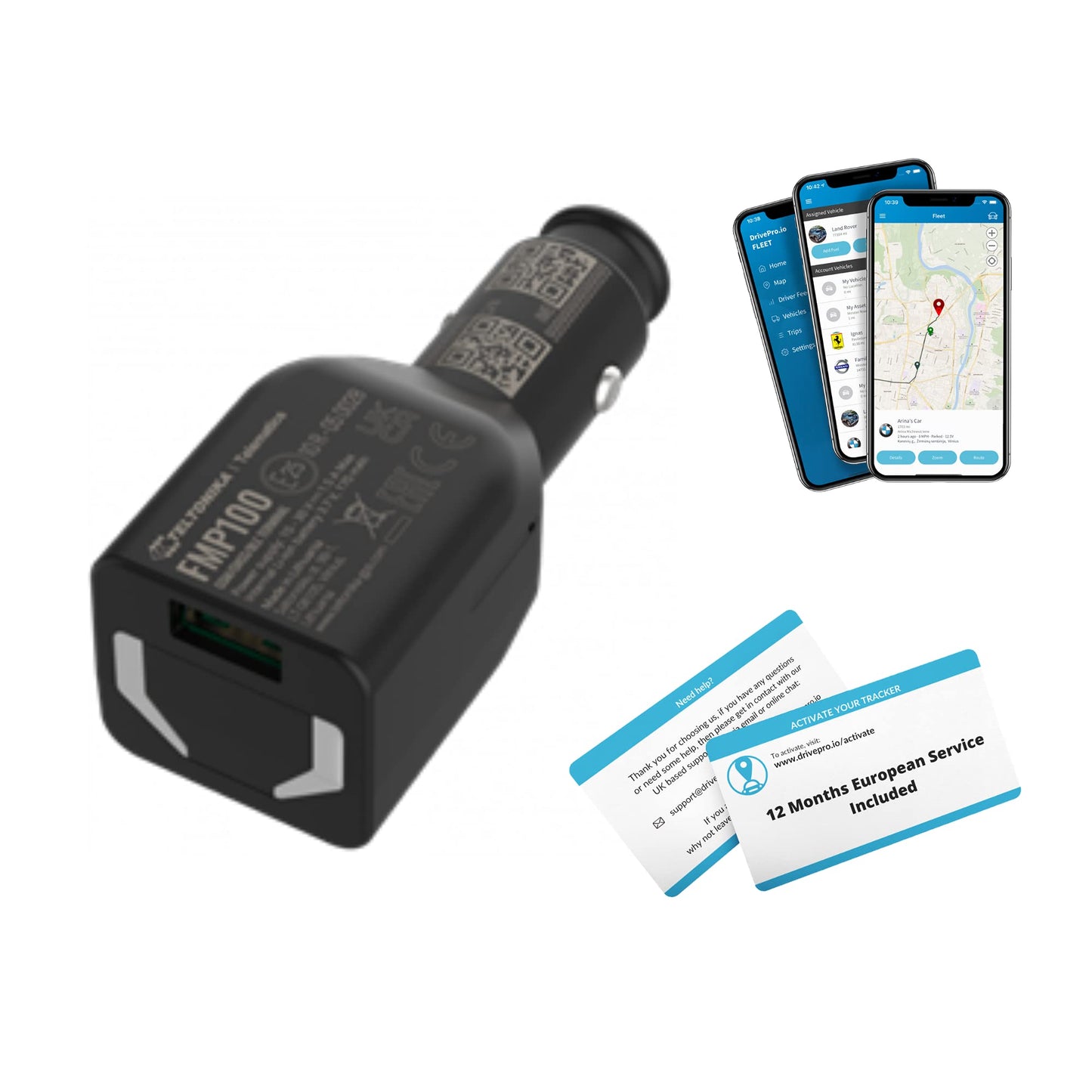 DrivePro.io Plug&Go GPS Tracker - 12 Months Pro Service