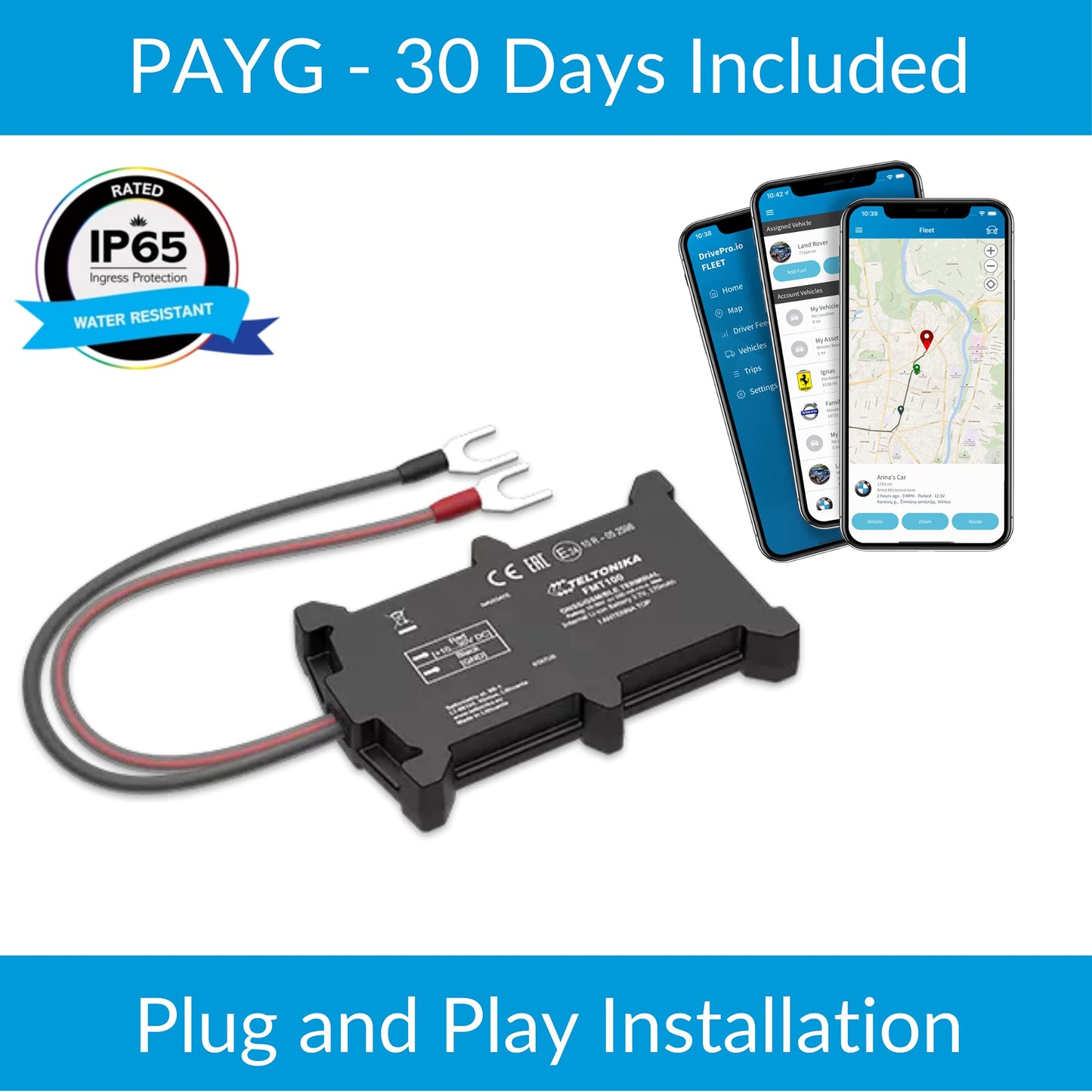 DrivePro FMT100 Self Install GPS Tracker - Pay as You Go