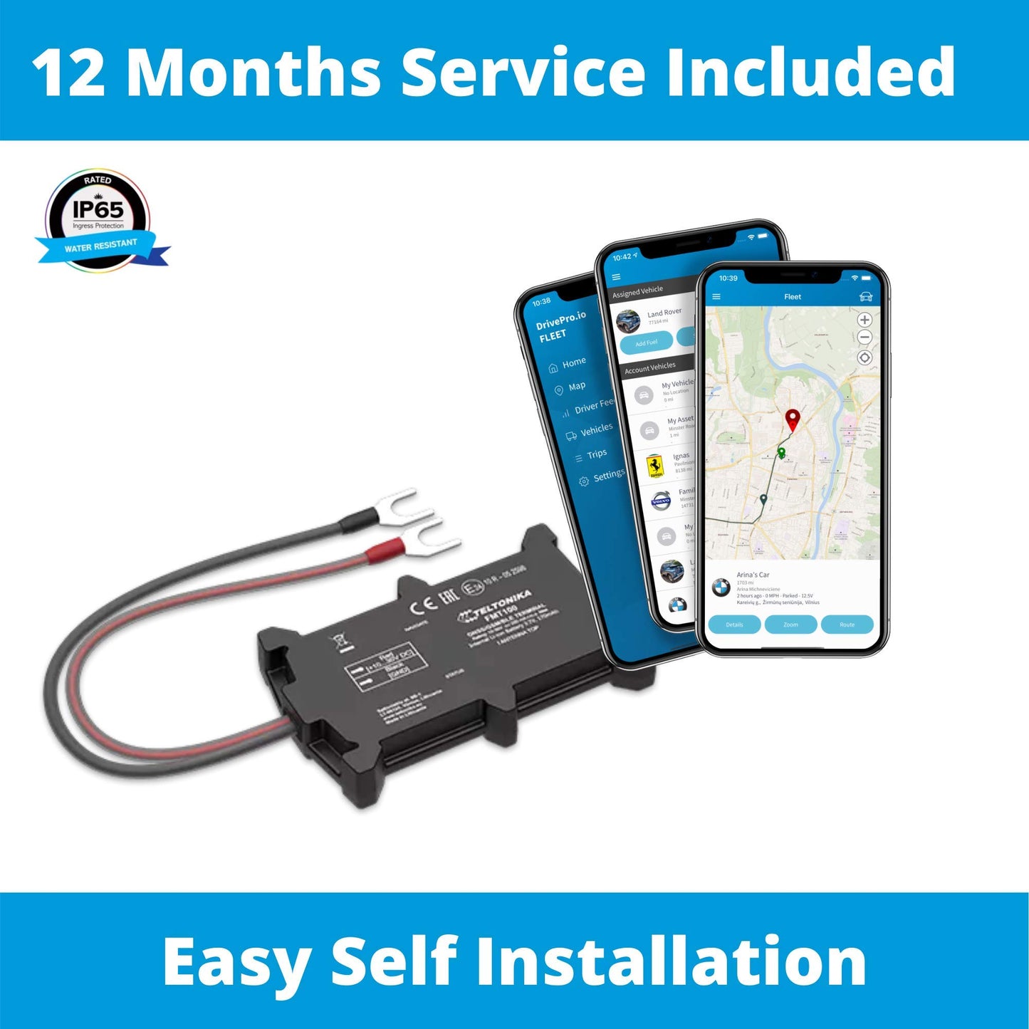 DrivePro.io Easy Fit GPS Tracker - 12 Months Pro Service Included