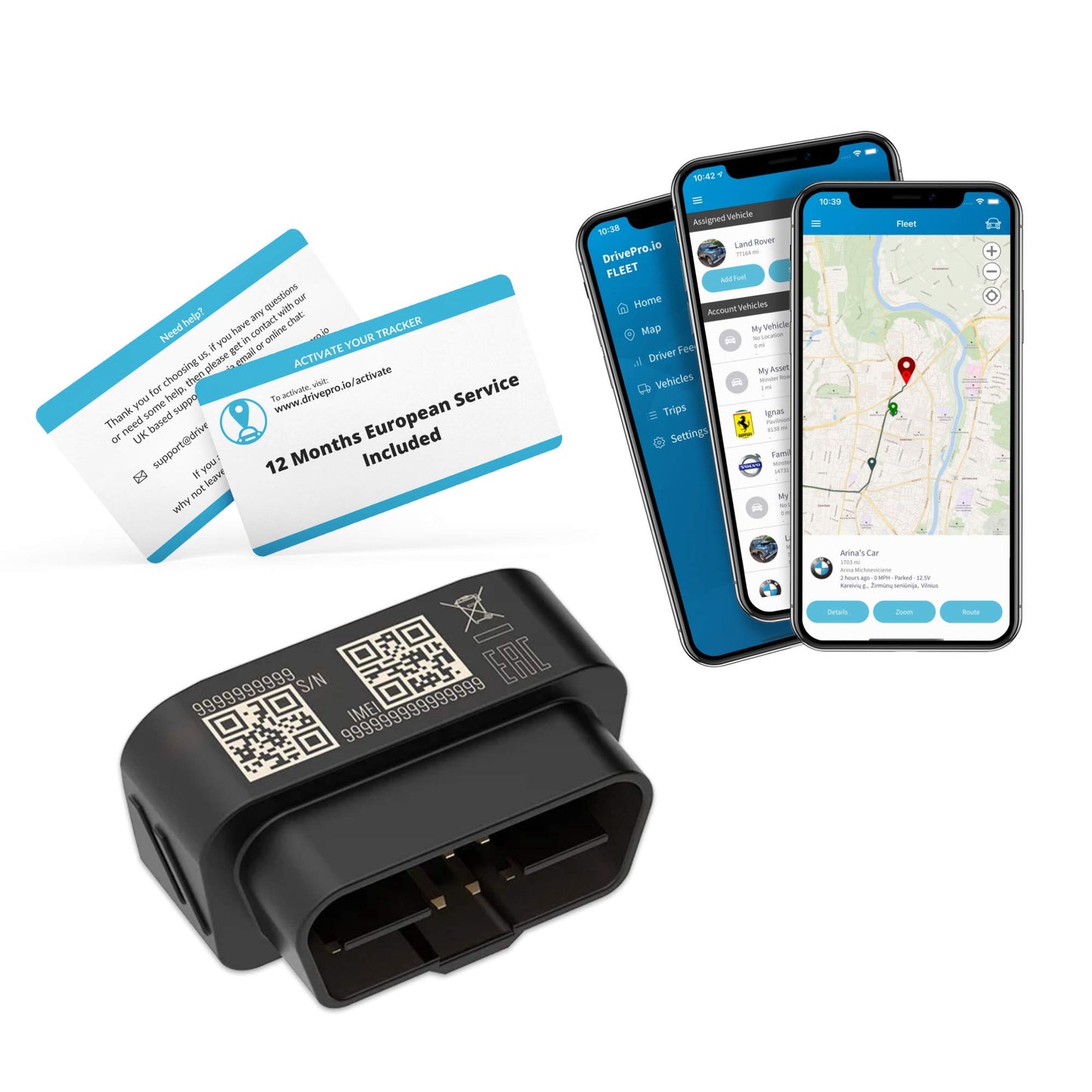 DrivePro.io OBD GPS Tracker - 12 Month Pro Service